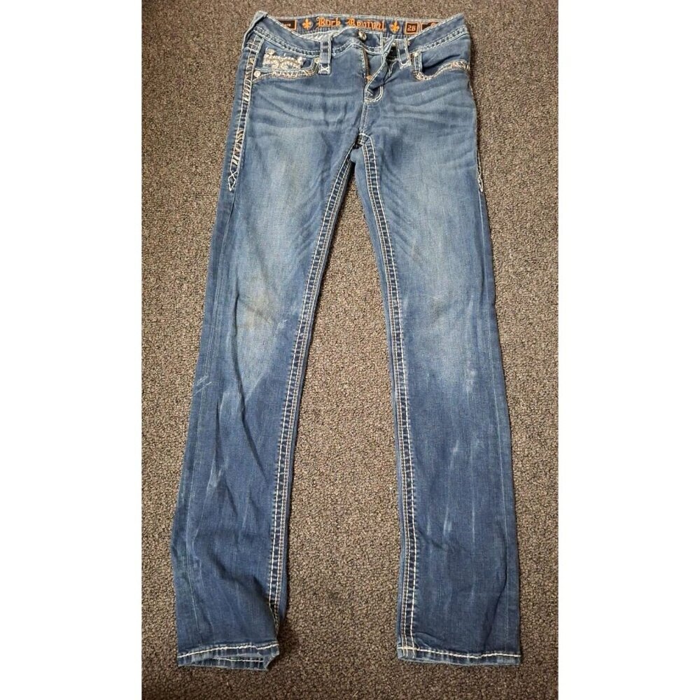 Rock Revival Sukura Jeans Womens Size 26 Straight Leg Mid-Rise Stretch